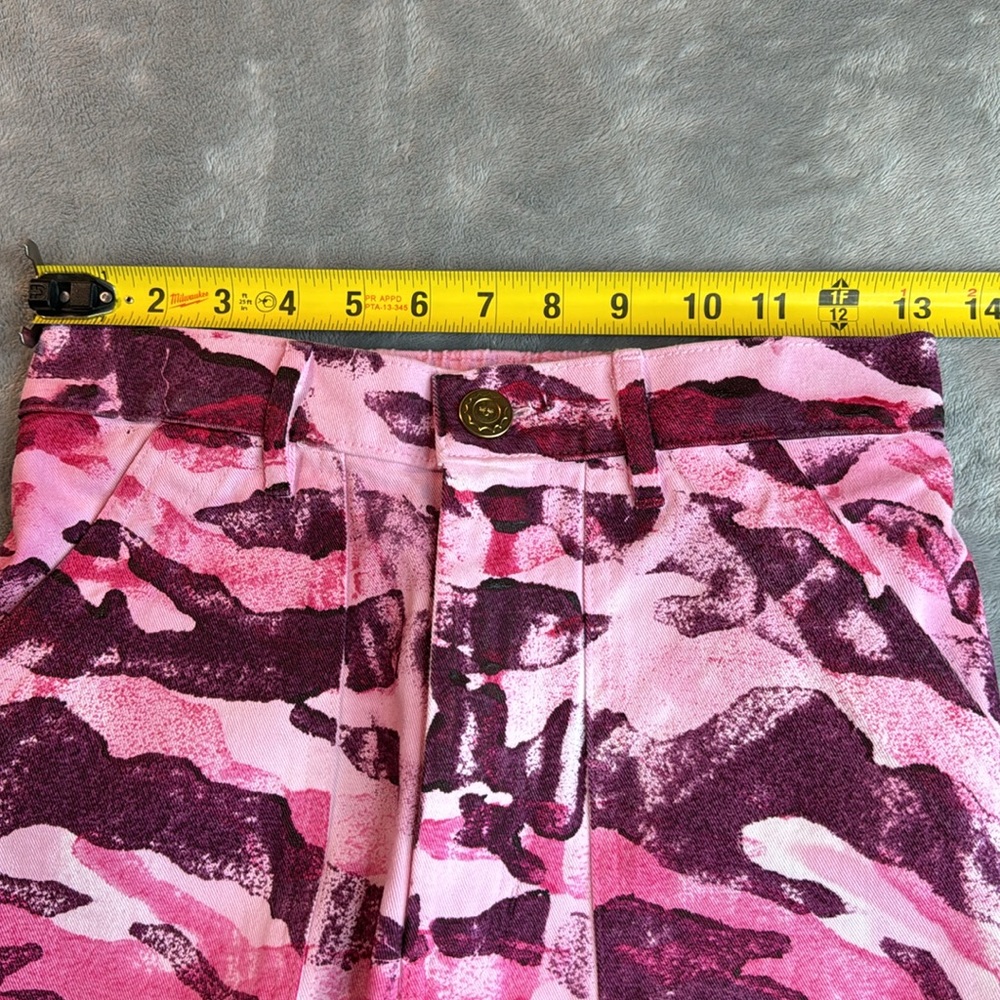 Rare NWOT Big Bud Press Walk Of Fame Paint Stamped Camo Work Pants Pink … - Picture 12 of 14